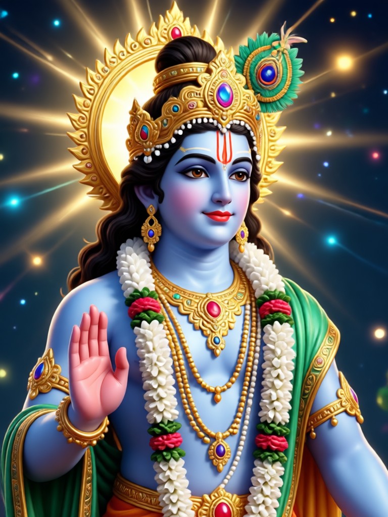 Cosmic Vishwarupa form of Lord Krishna AI art