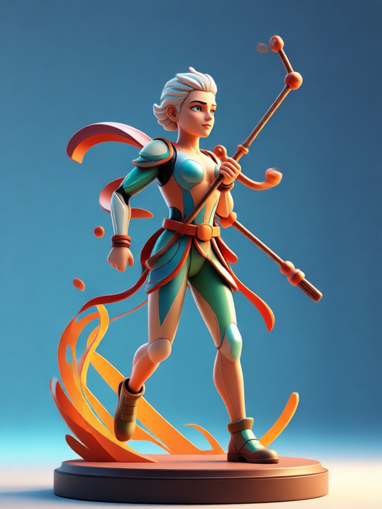 AI generated 3D clay figurine character on a shelf
