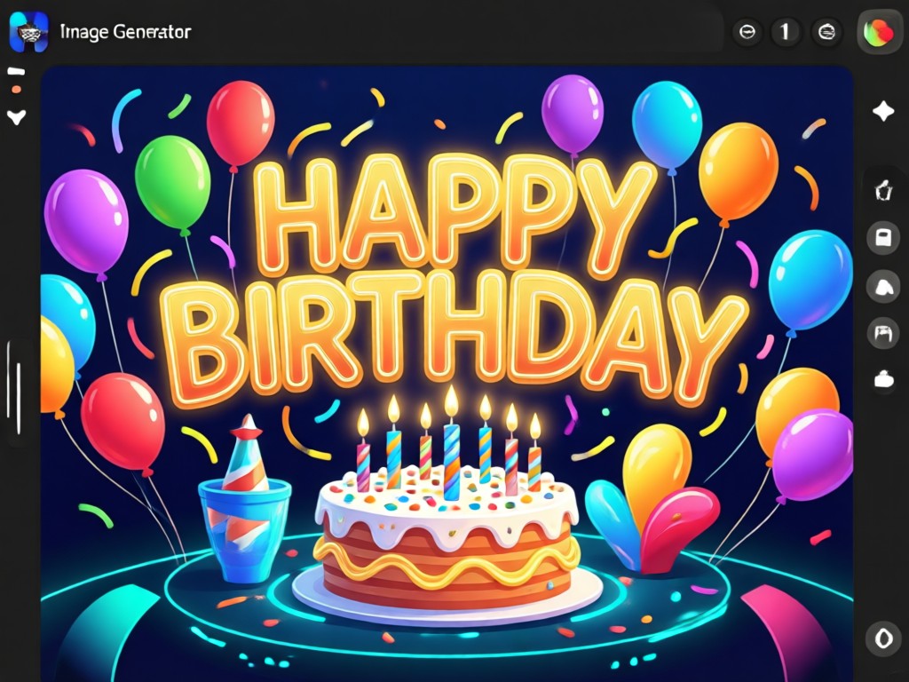 Coordinated set of AI birthday social media graphics