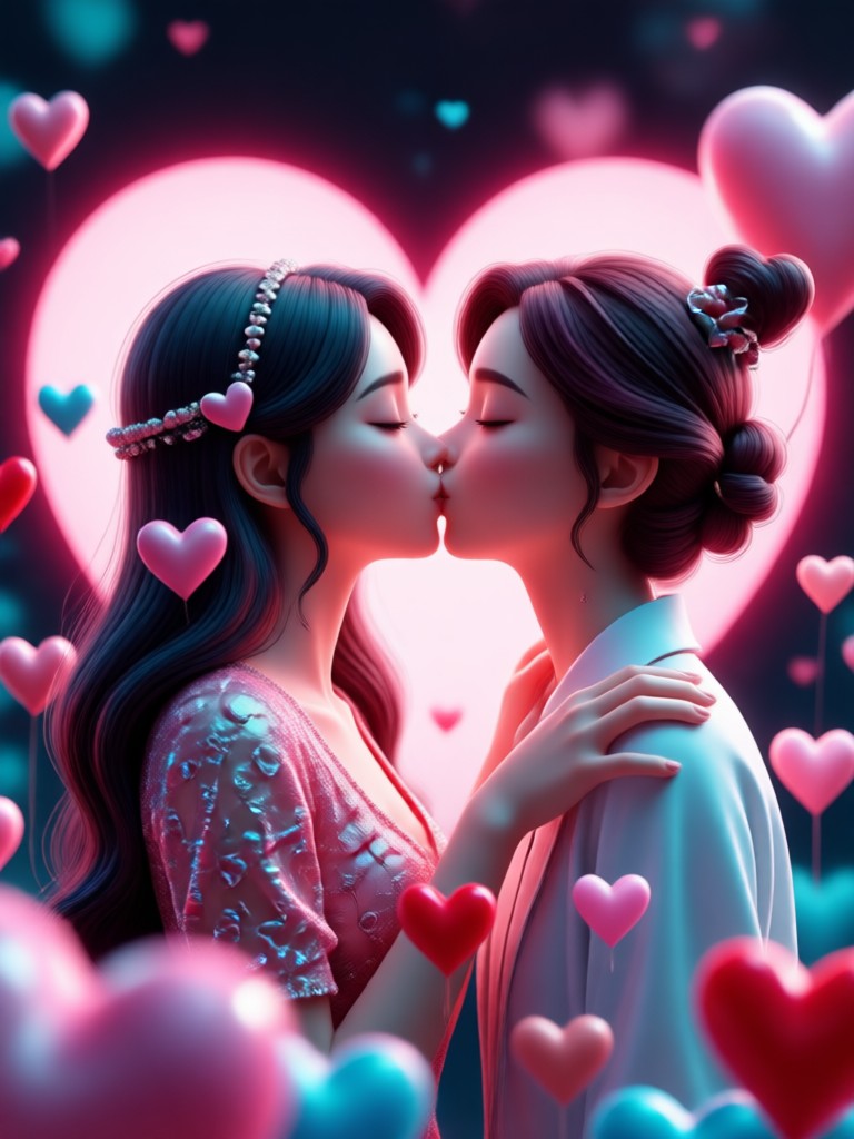 Usuario feliz con resultado de video de beso de San Valentín con IA