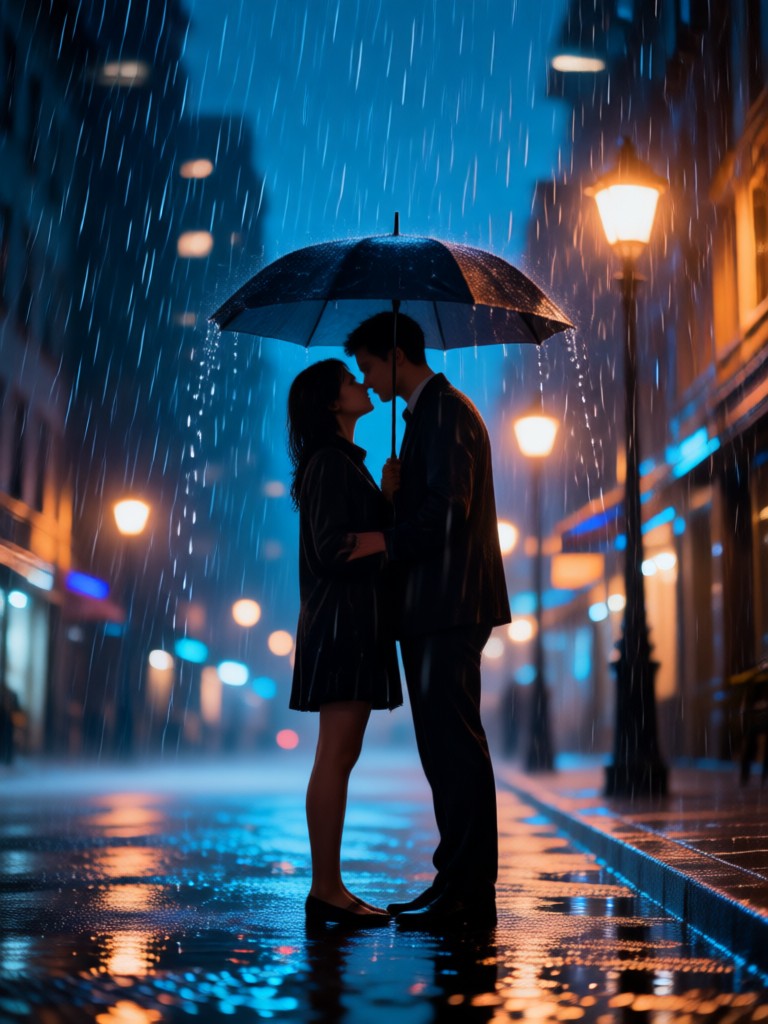 AI rain kiss video perfect for anniversary or proposal edits