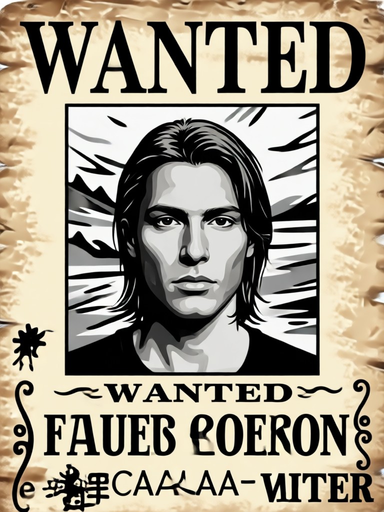 Cartoon wanted poster for a pet