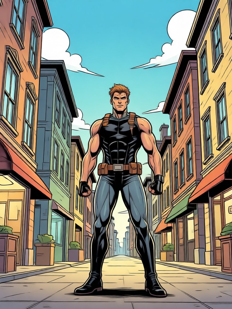 Superhero style AI comic art