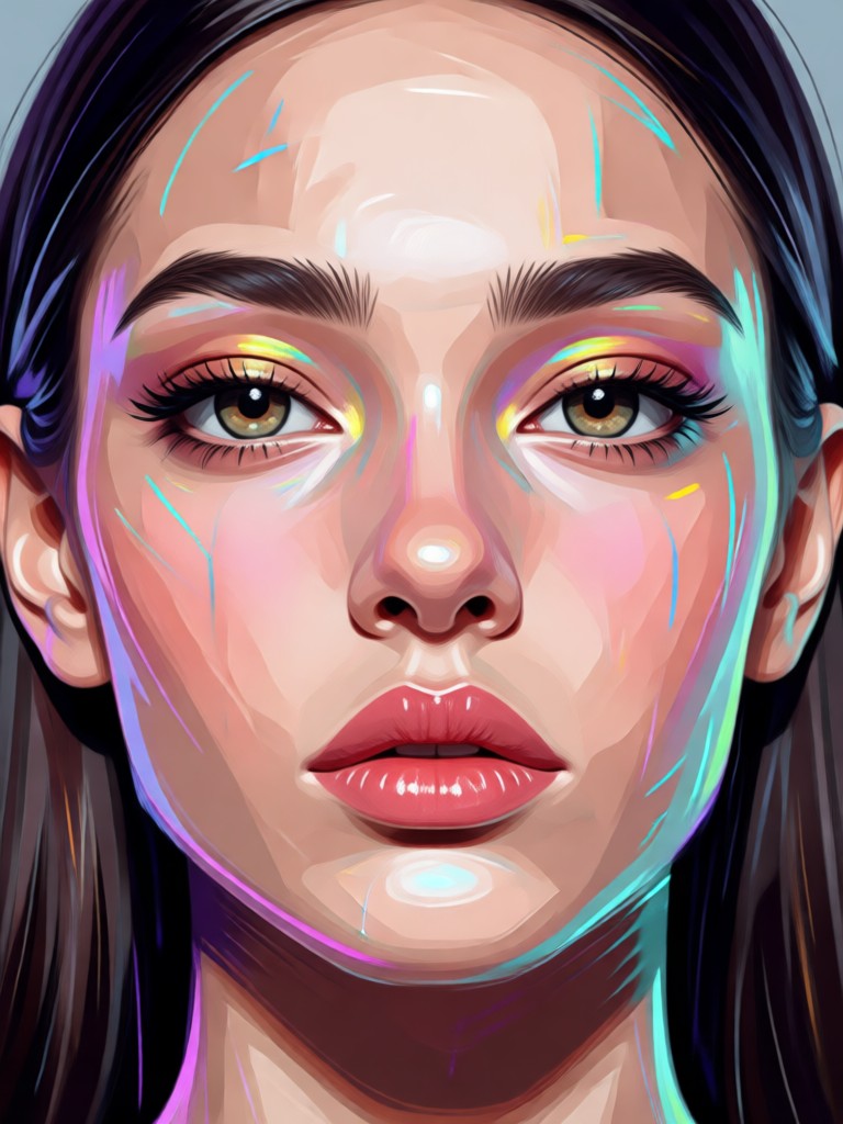 Ethereal fantasy AI woman with glowing features