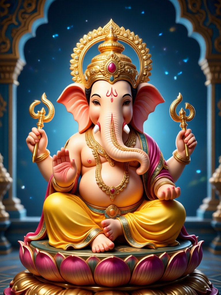 AI photo of Ganesh Ji with family in home shrine