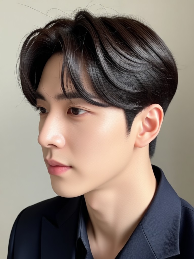 AI generated messy textured Korean haircut