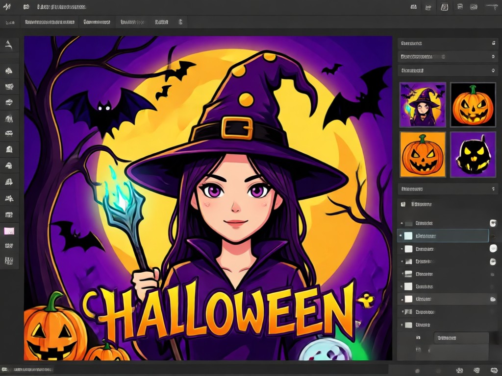 Galerie mit mehreren Halloween-Avatar-Stilen wie Hexe und Werwolf