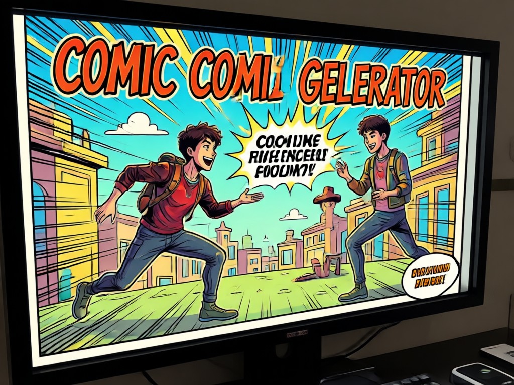 Comparación lado a lado que muestra una foto normal transformada en una viñeta de cómic