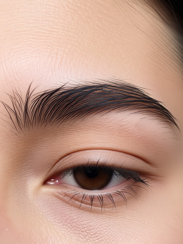 AI eyebrow filter creating a feathered, laminated look