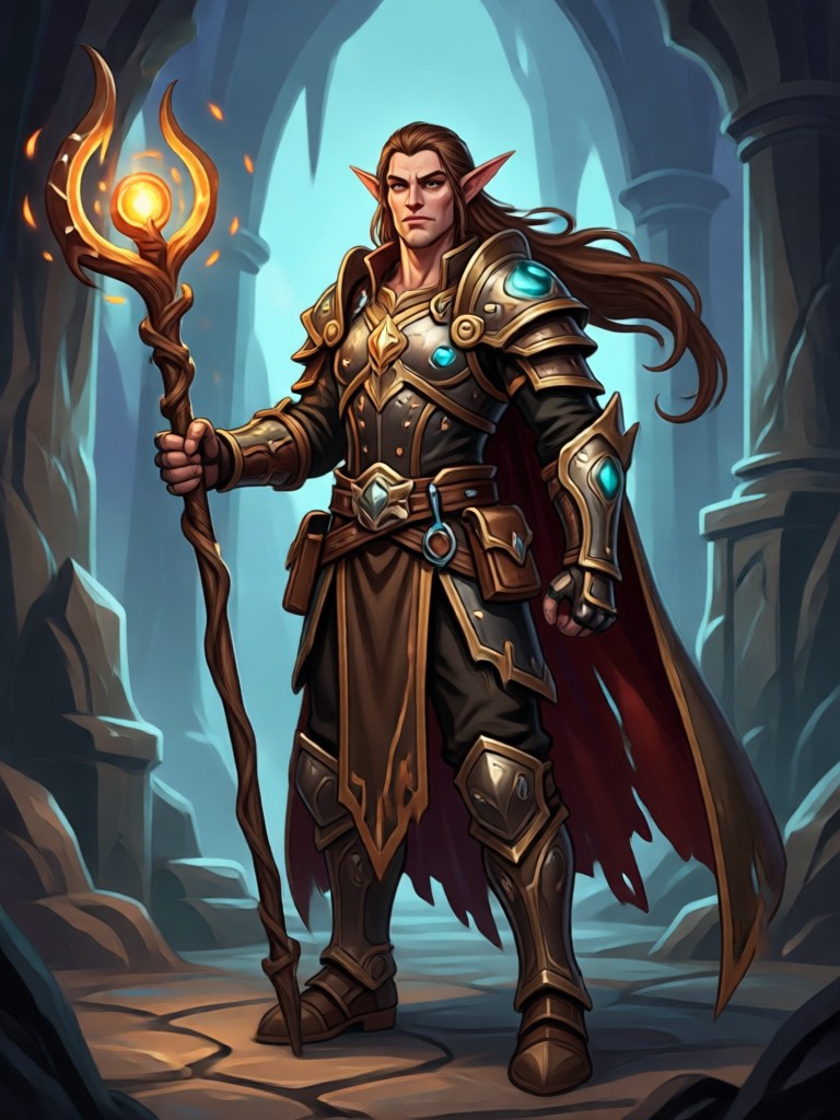 tiefling warlock with arcane glow
