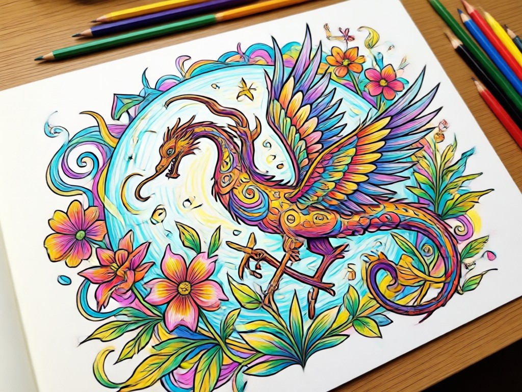 Custom AI coloring page idea example