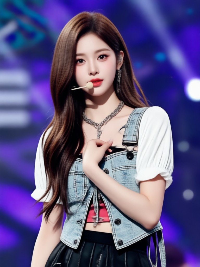 High fashion editorial AI K-Pop portrait