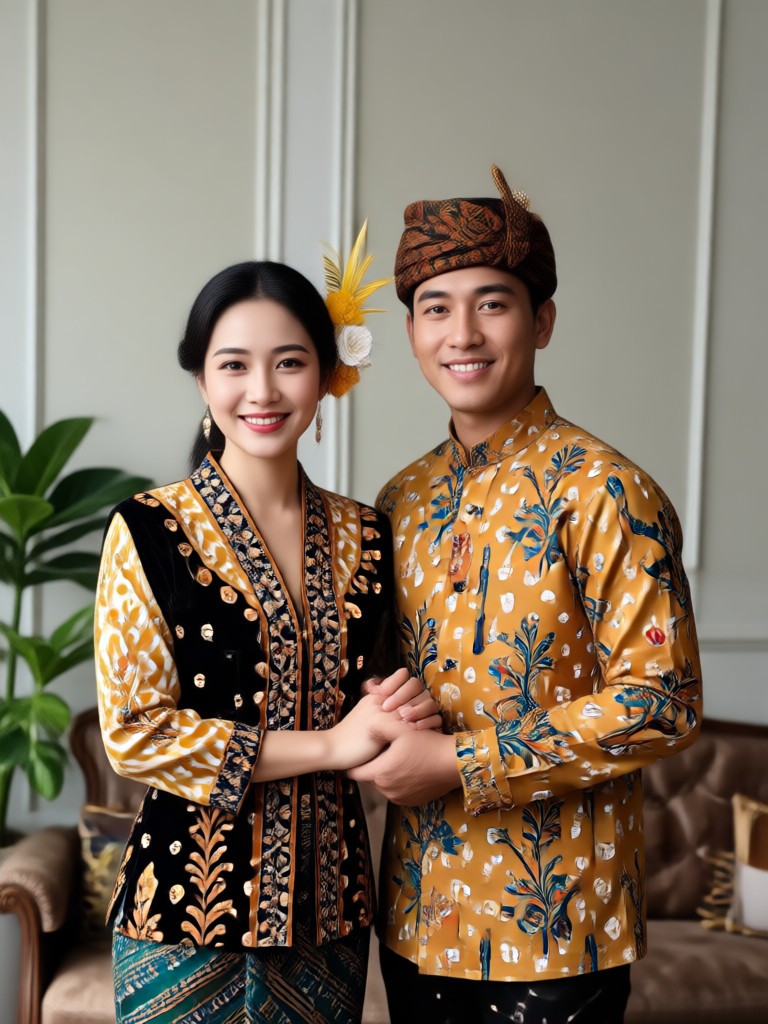 Batik Kawung couple portrait
