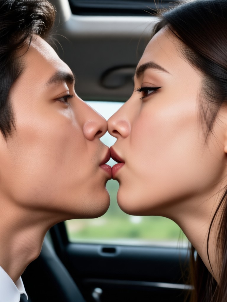 Viral TikTok style kiss trend