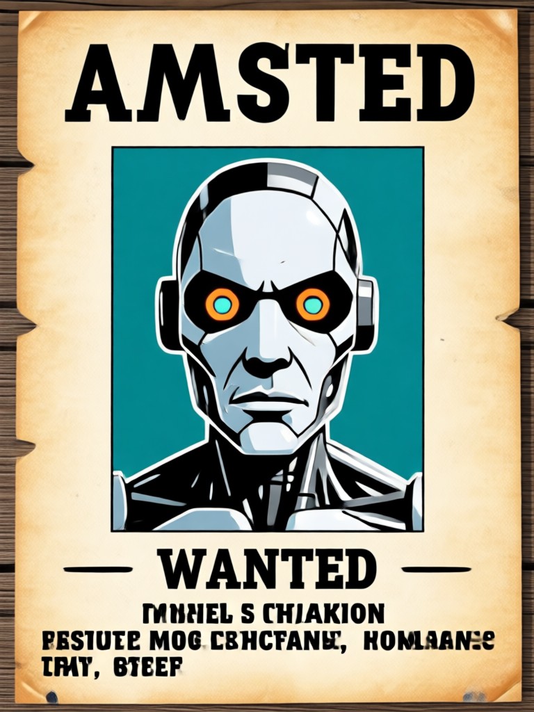 Video game character wanted poster