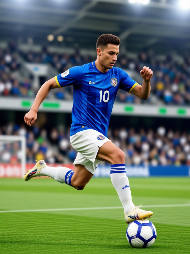 Realistic FIFA style portrait with team jersey