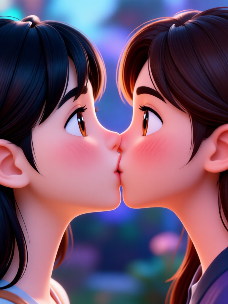 Avatar elf bertema fantasi berciuman