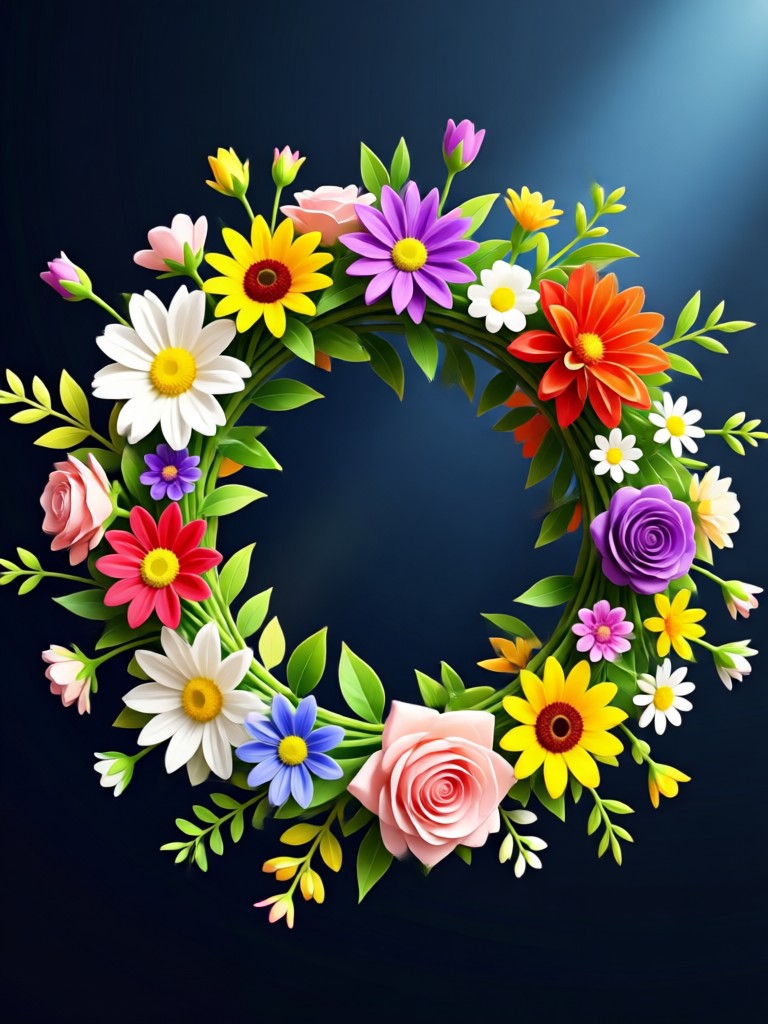 Simple AI daisy chain crown on a casual summer photo