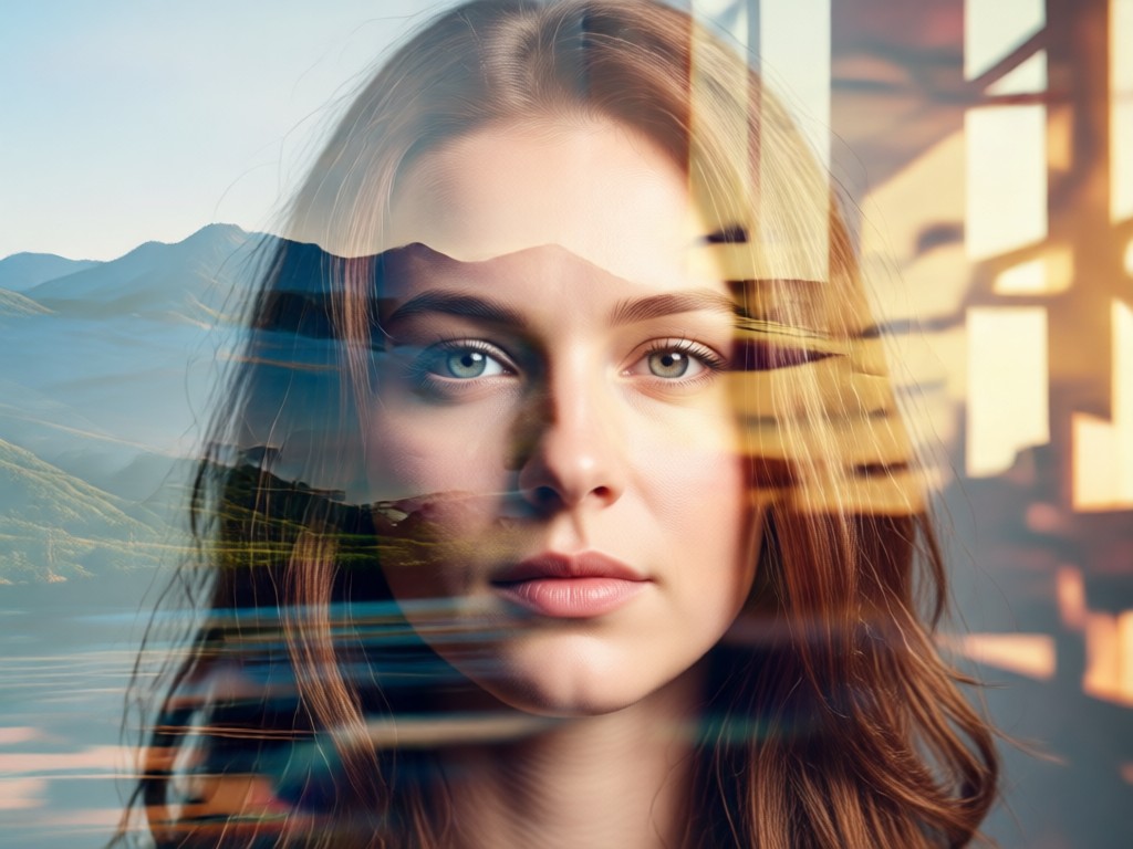 Fine tuning and exporting a finished double exposure portrait