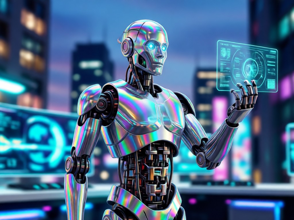 Comparison showing a basic filter overlay vs the detailed AI robot filter transformation