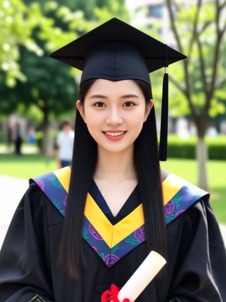 Classic university graduation portrait AI