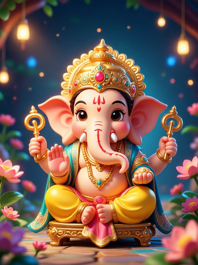 Festliche Grußvorlage für Ganpati-KI-Video