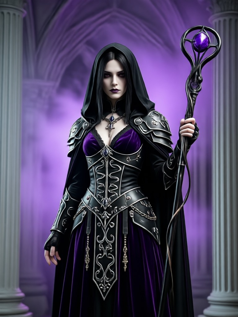 Steampunk goth with mechanical details AI