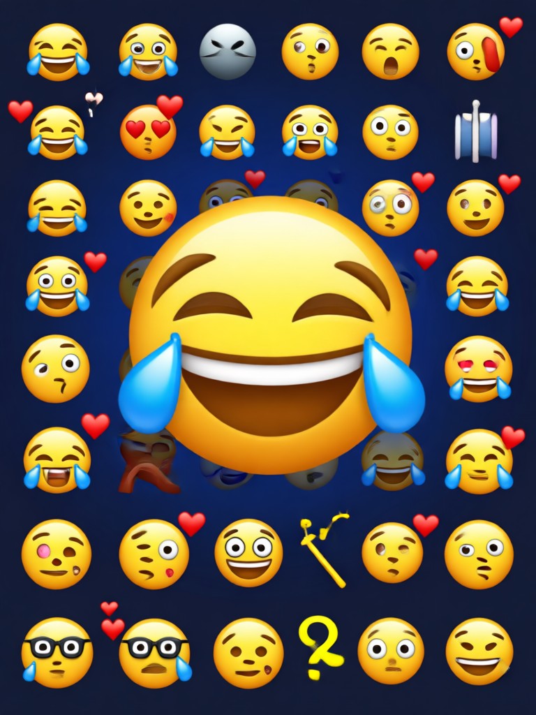 Cyberpunk themed AI emoji with glowing effects