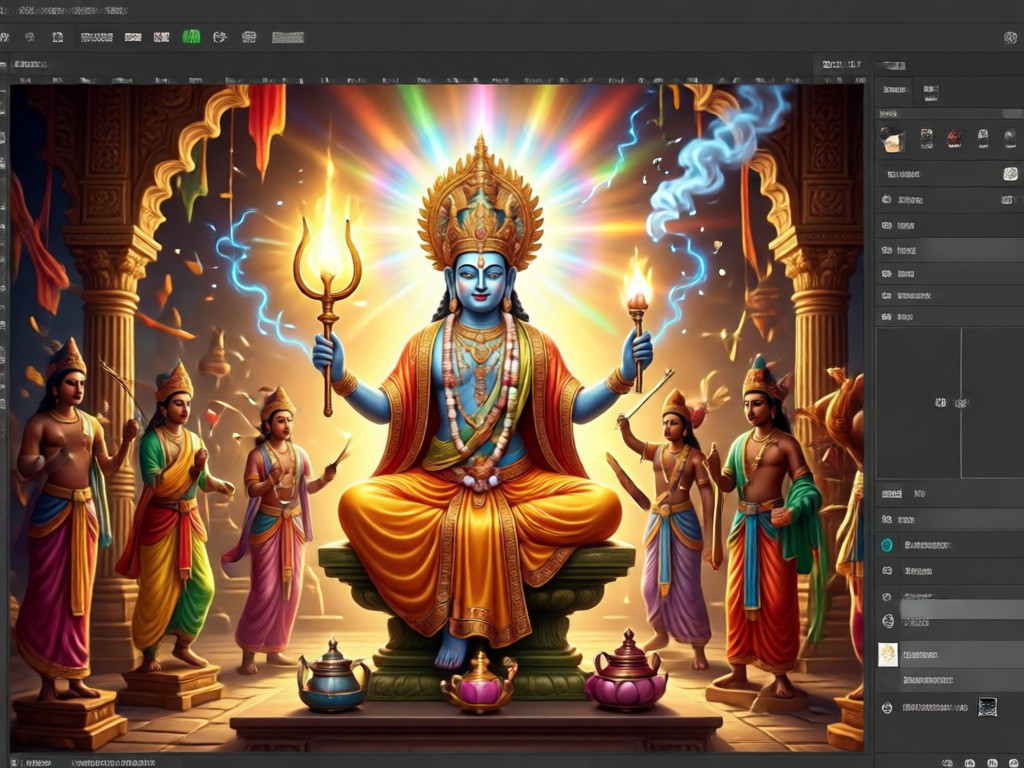 AI-generated Nag Pooja scene with offerings and flowers
