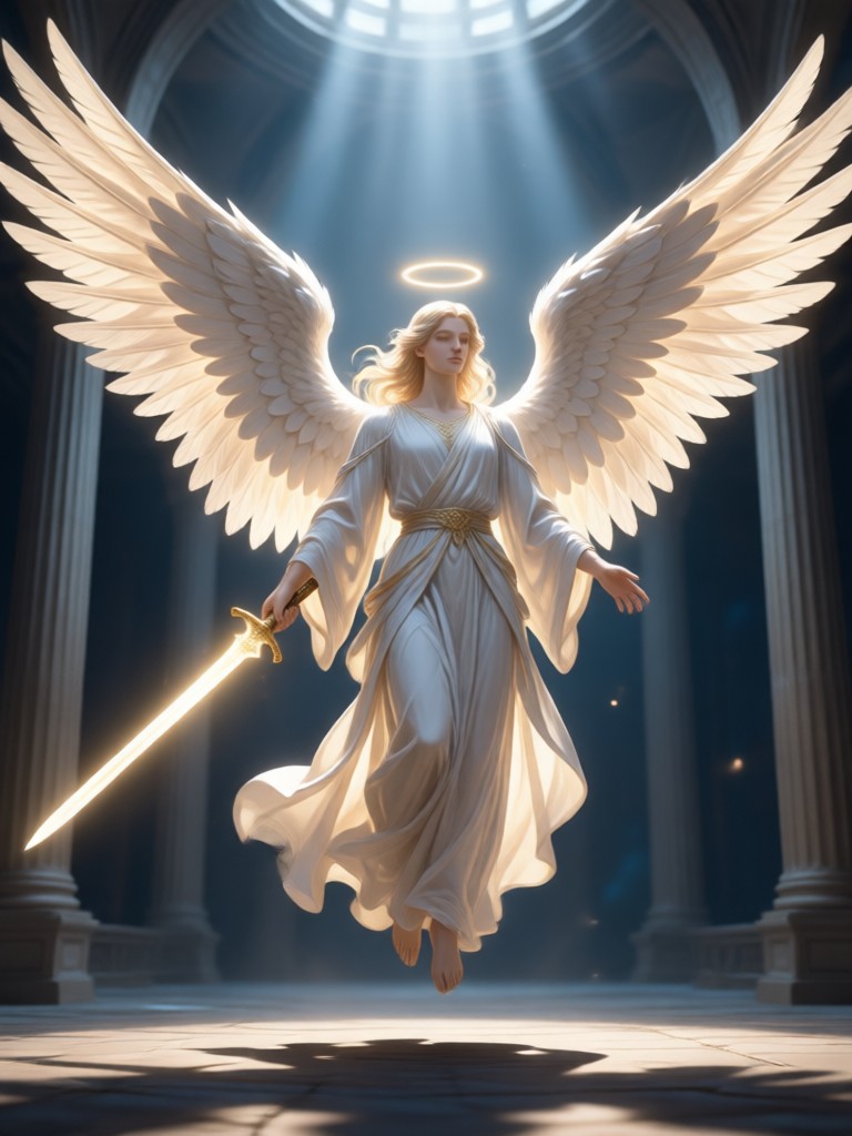 Baroque painting style angelic portrait