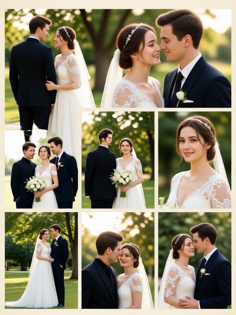 Wedding collage maker mobile app interface
