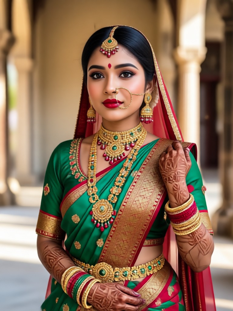 Indo-westlicher Fusion-Outfit-Anprobe