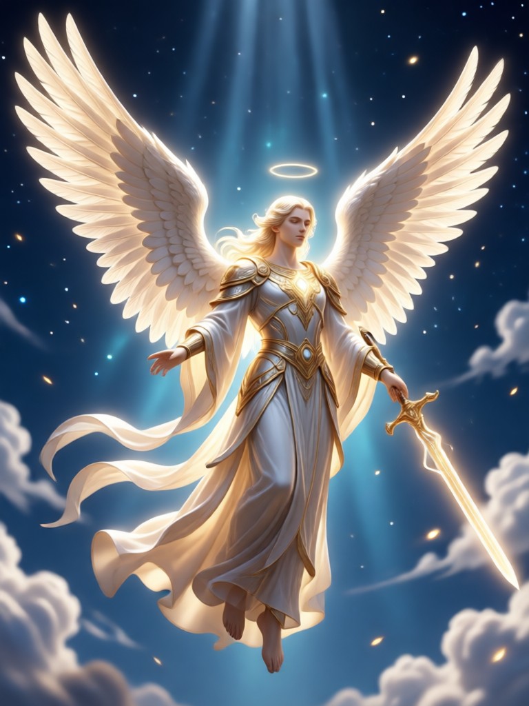 Child angel cherub with golden halo