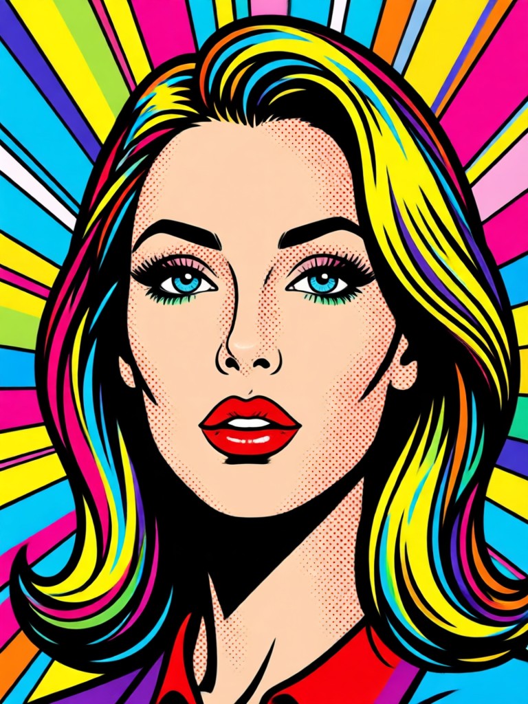 Character art in 80s vintage pop style