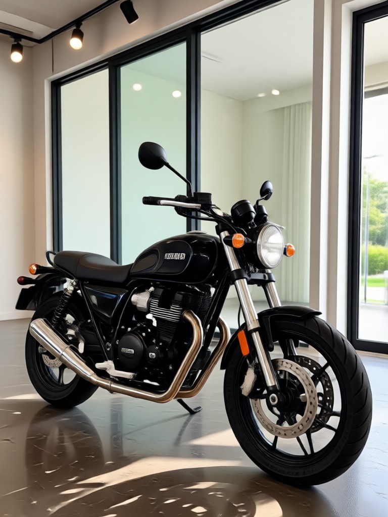 Harley Davidson editada com filtro neon cyberpunk