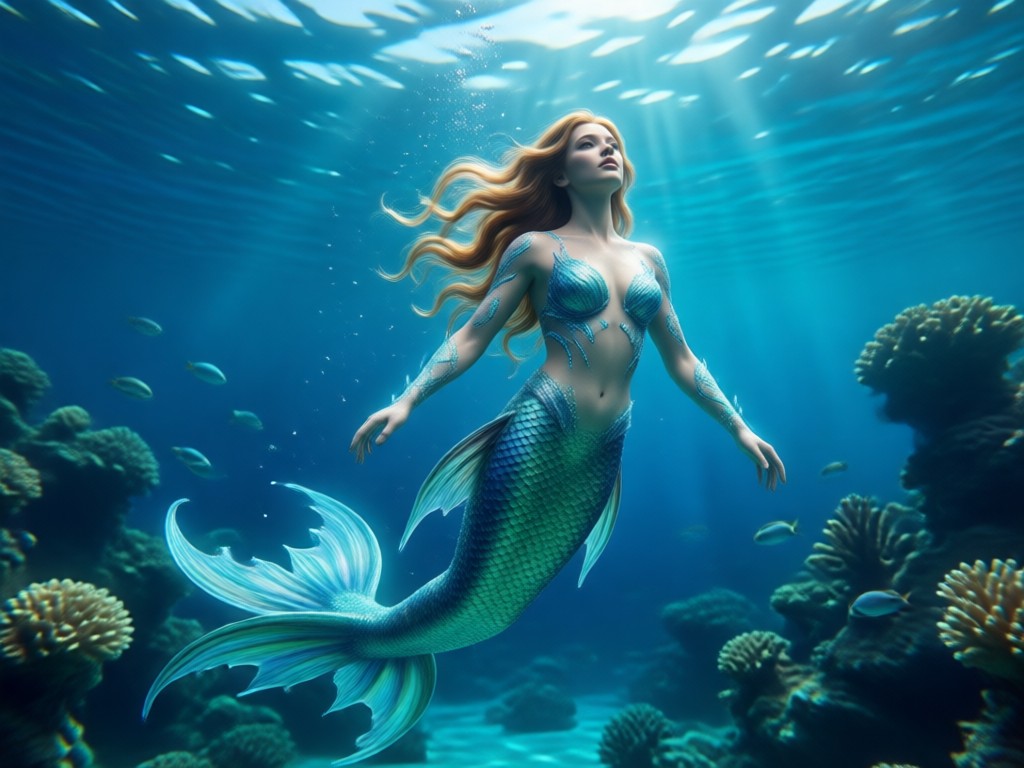 AI technology process for mermaid video effect