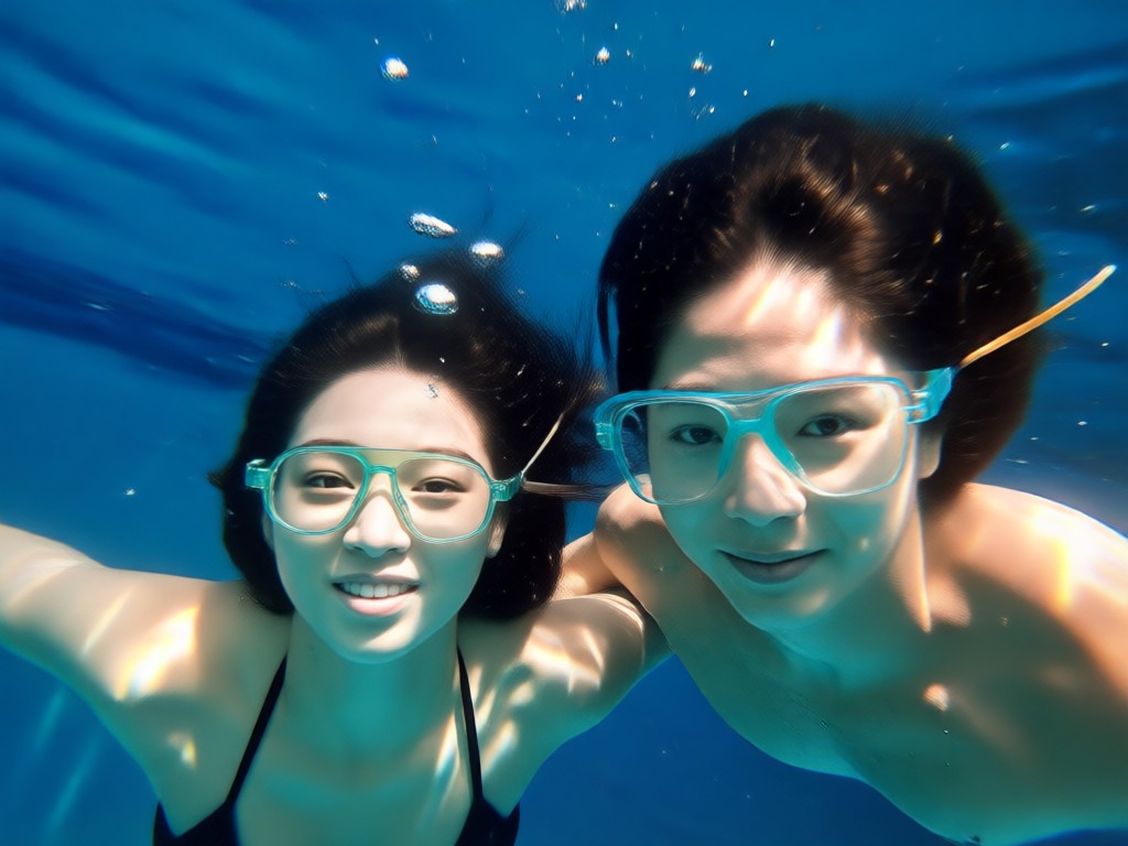 AI generated underwater light refraction and distortion effects