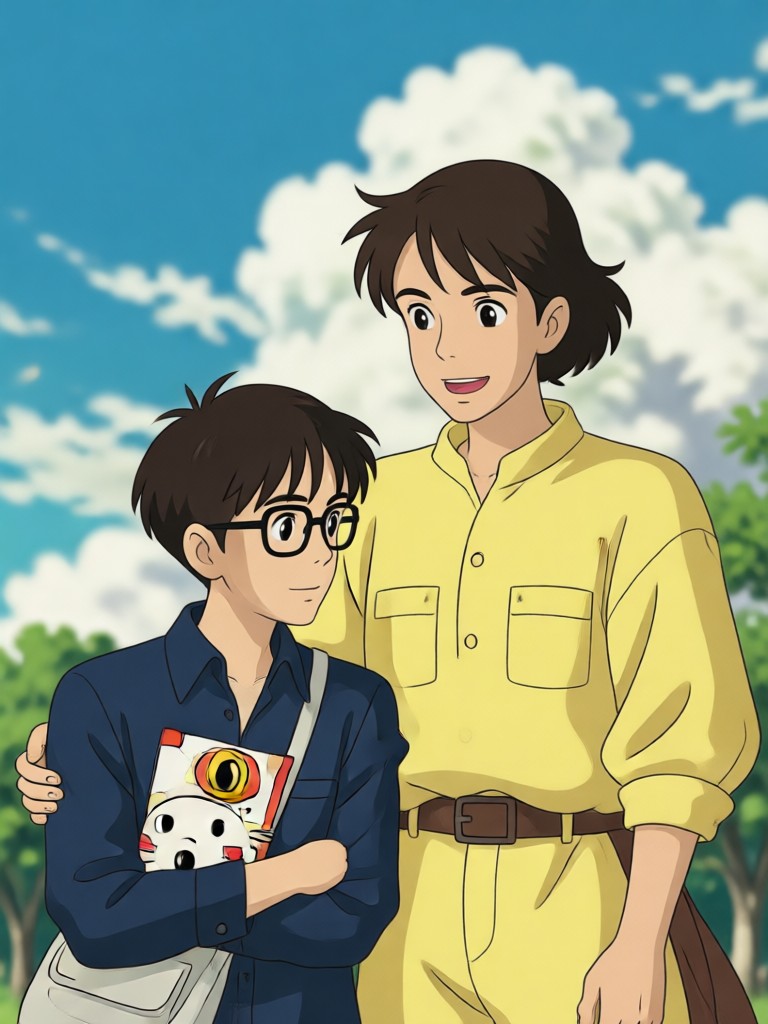Ghibli filter applied to an engagement photo