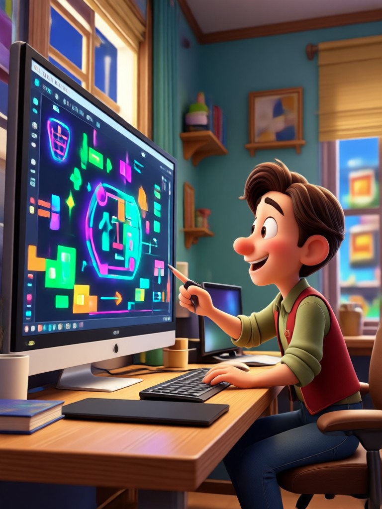 Pixar AI result with detailed hair and clothing