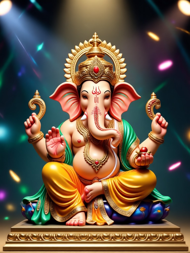 Ganesha animado con IA ofreciendo bendiciones