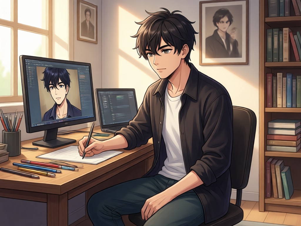 Photo transforming into anime character
