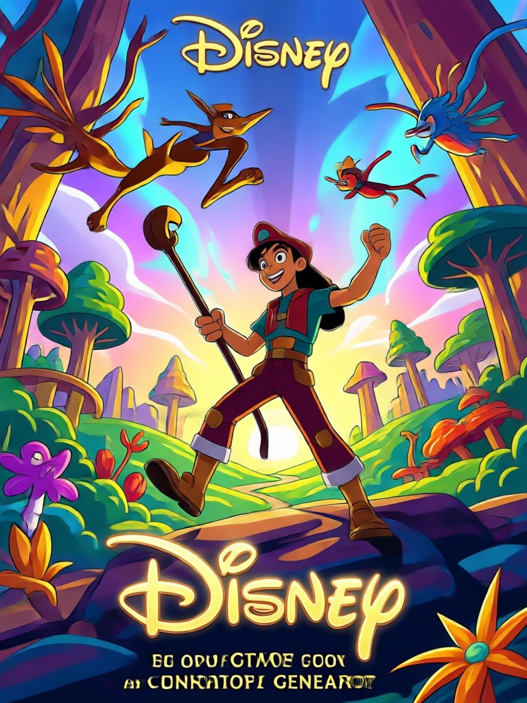 Mobil-App zeigt KI Disney Plakat Erstellung