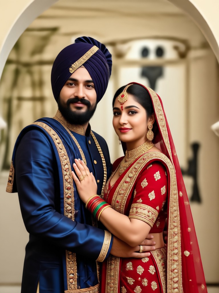 Casual traditional kurta pajama couple AI generation