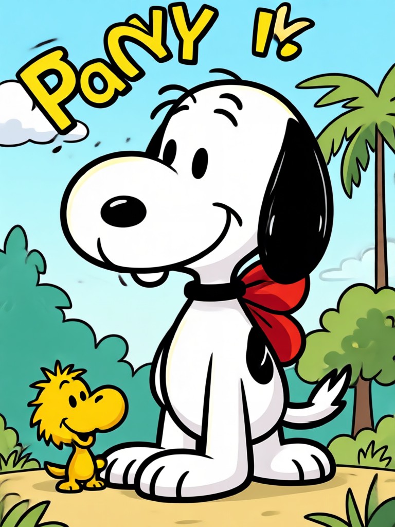 Snoopy- und Woodstock-KI-Charaktertransformation