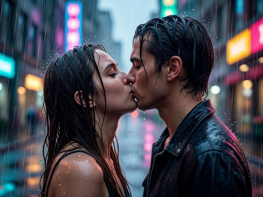 Customizable rain intensity settings for AI video generation