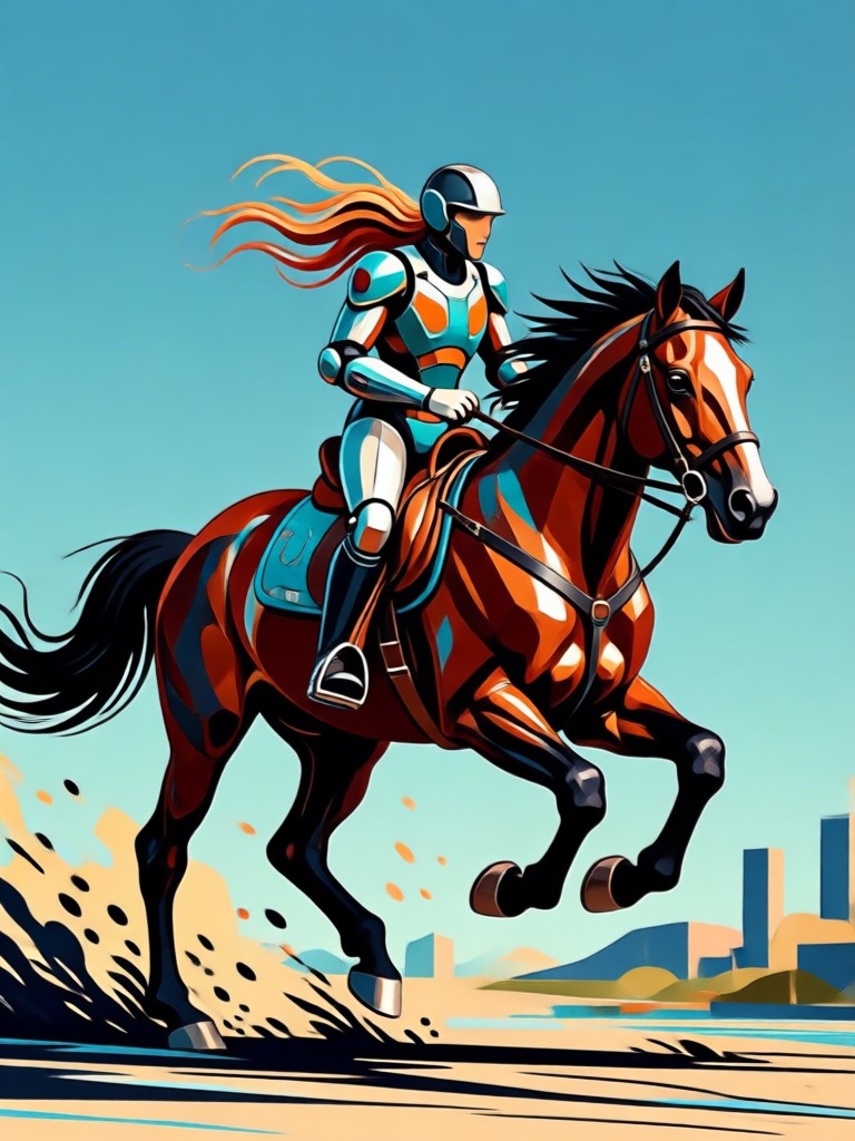 Cinematic gallop across a desert in AI video