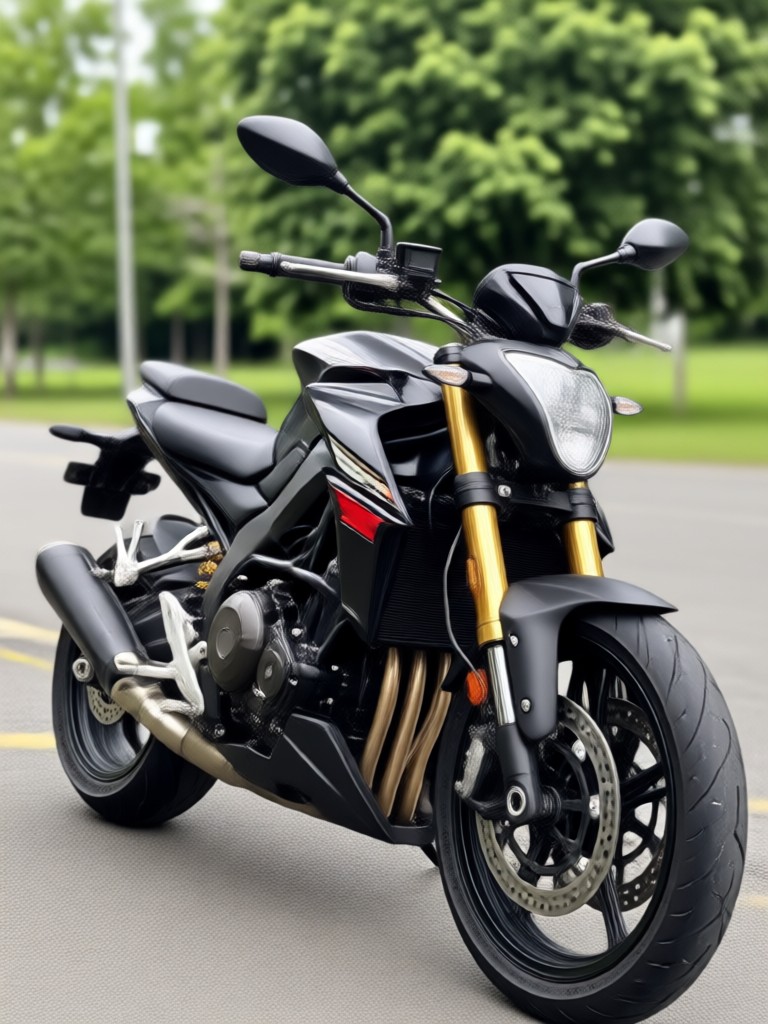 Moto de turismo esportivo editada com efeito de chuva realista