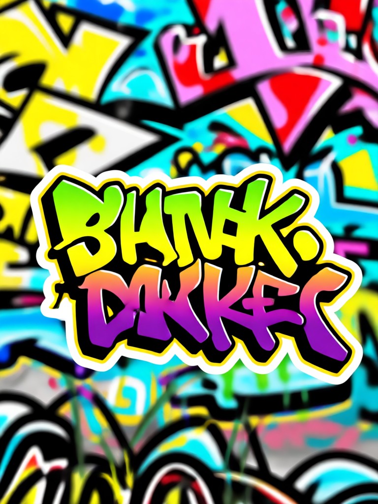 Bubble Letter Graffiti Art Sticker
