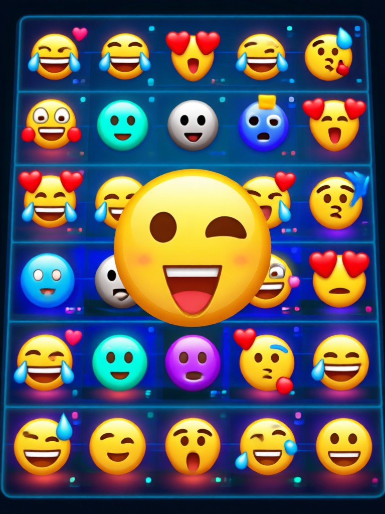 Emoji hasil render 3D dengan kacamata dan senyuman