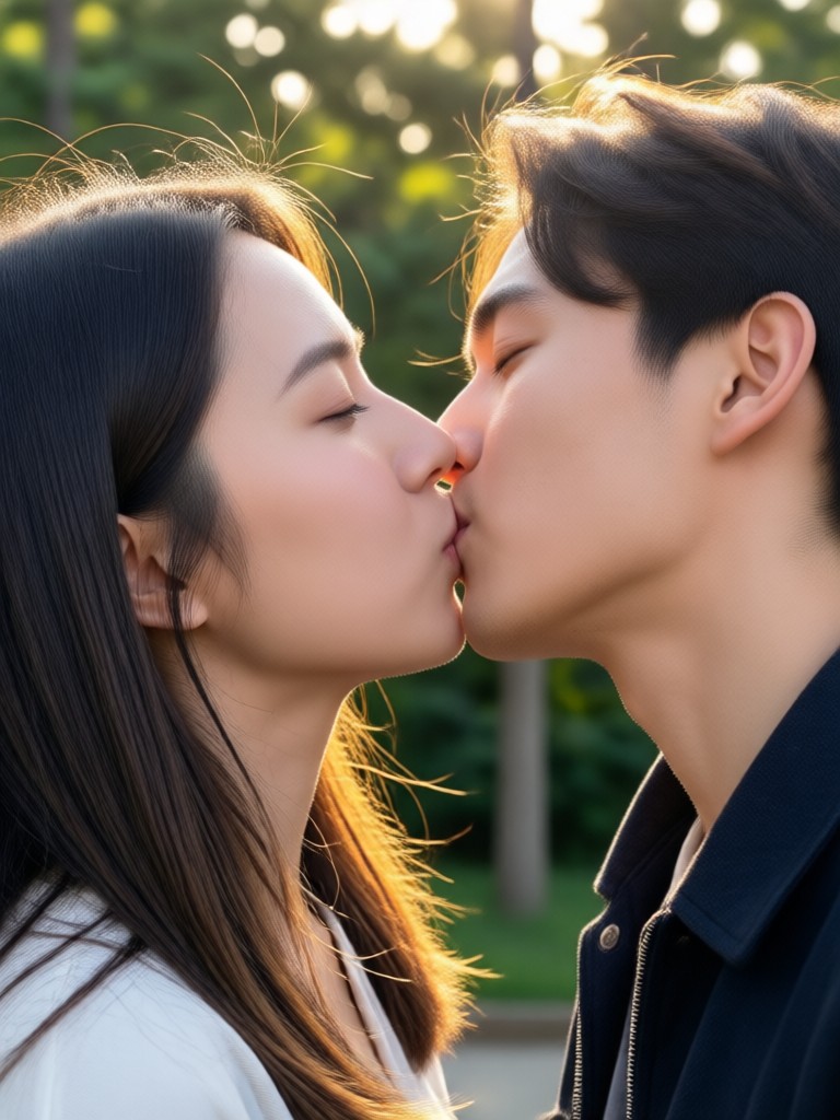 Fun AI multi person kiss for a birthday celebration